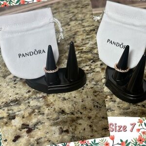 Pandora Rose Gold Pavé Eternity Ring with Clear Stones